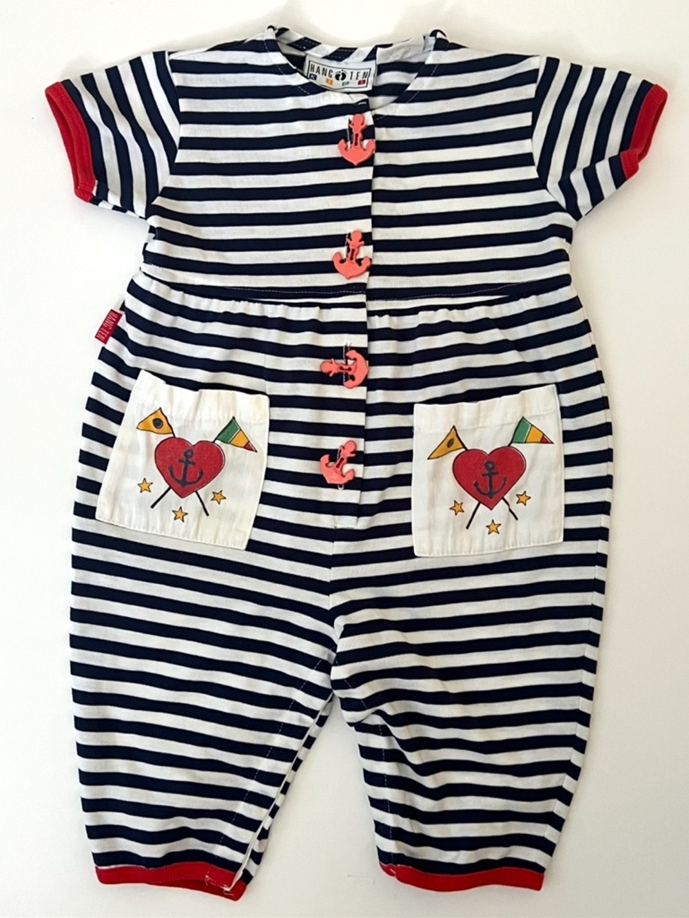 VTG 2T Nautical Romper Onesie Hang Ten Kids anchor beach ocean themed